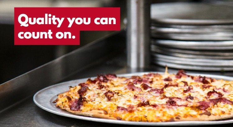 Thin crust pizzas from the Angelo's Pizza kitchen — quality you can count on